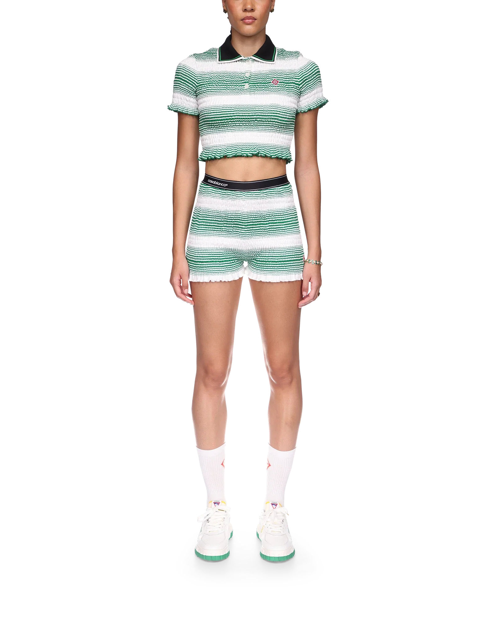 Gradient Striped Polo Top - 图片 2