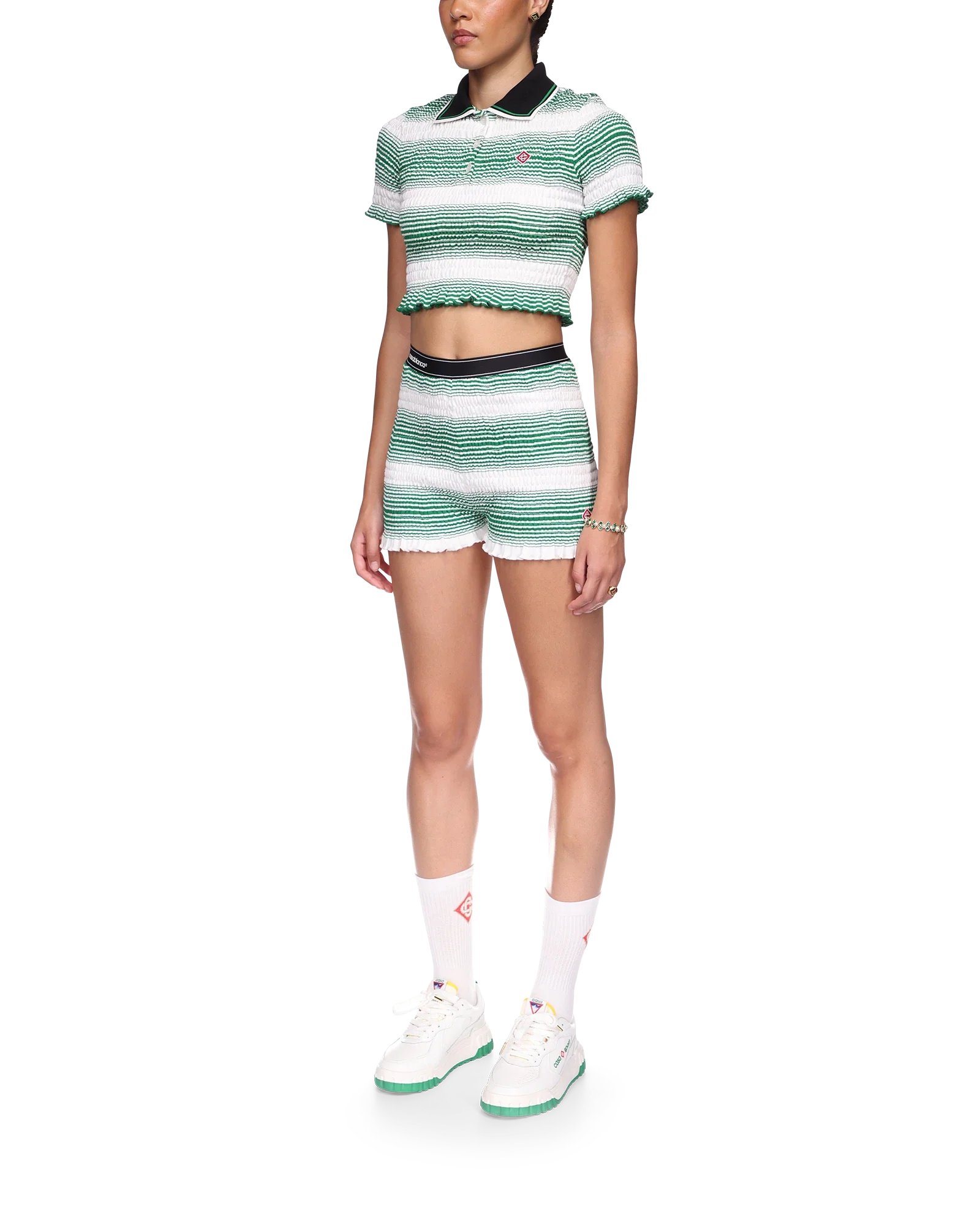 Gradient Striped Polo Top - 图片 3