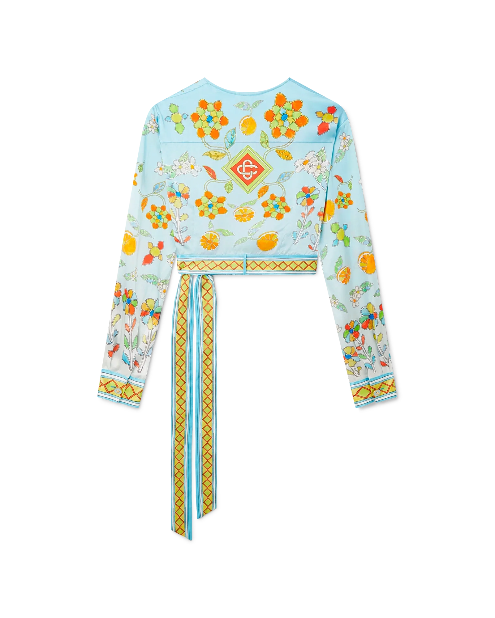 Yoruba Flowers Wrap Long Sleeve Blouse - 图片 6