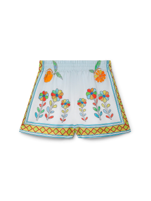 Yoruba Flowers Silk Shorts