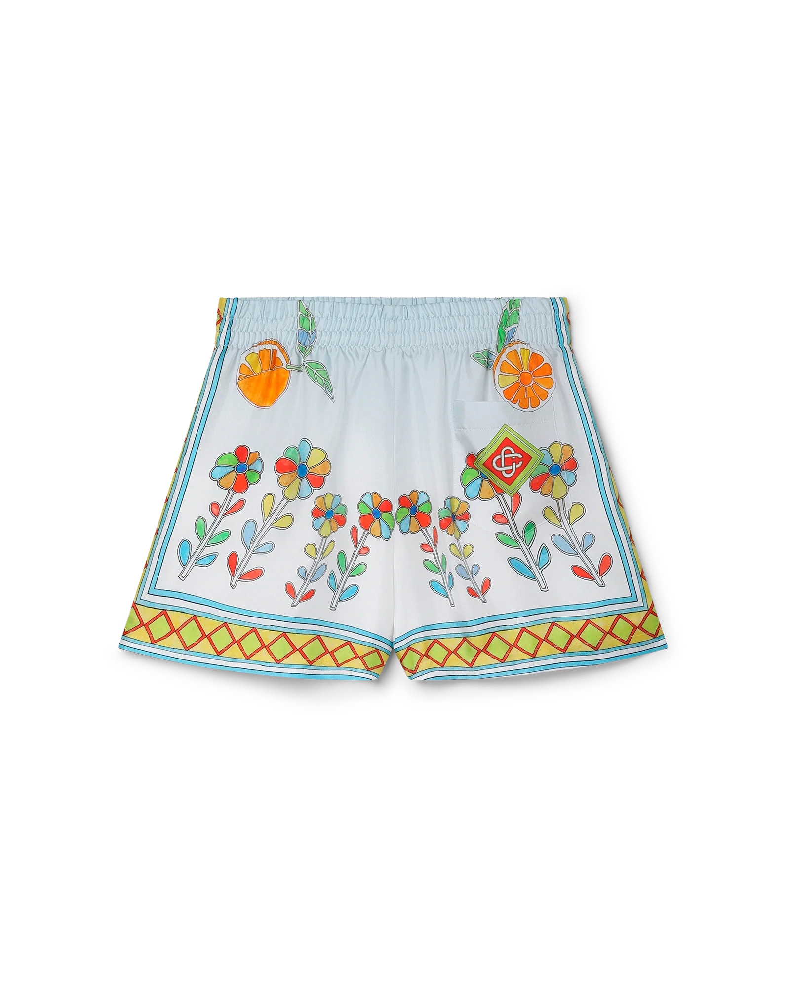 Yoruba Flowers Silk Shorts - 图片 2