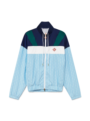 Pinstripe Nylon Track Jacket