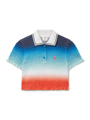 Gradient Cropped Polo Shirt