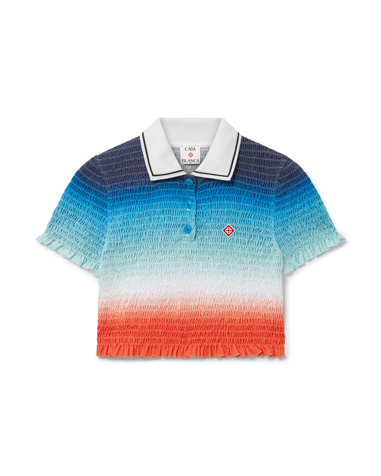 Gradient Cropped Polo Shirt