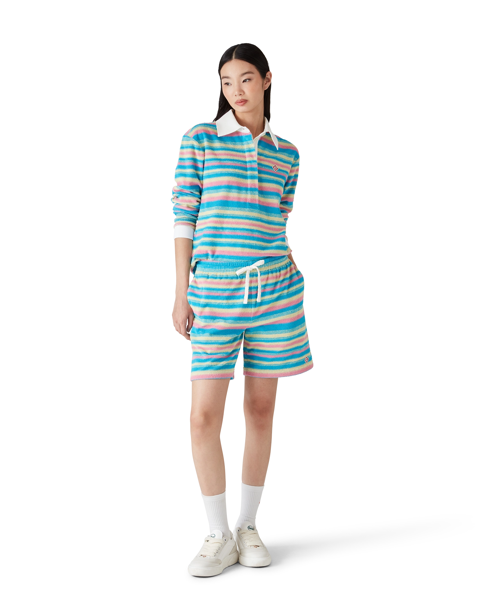 Stripe Towelling Polo Shirt - 图片 2