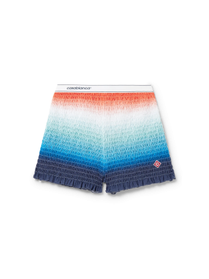 Gradient Shirred Shorts