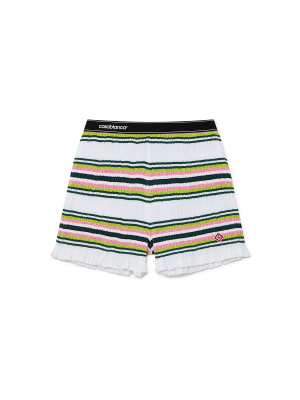 Stripe Shirred Shorts