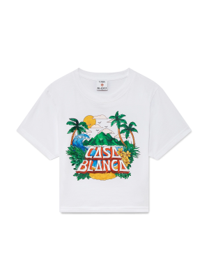 Casa Beach Wave Cropped Short Sleeve T-Shirt