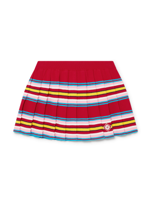 Stripe Pleated Skirt