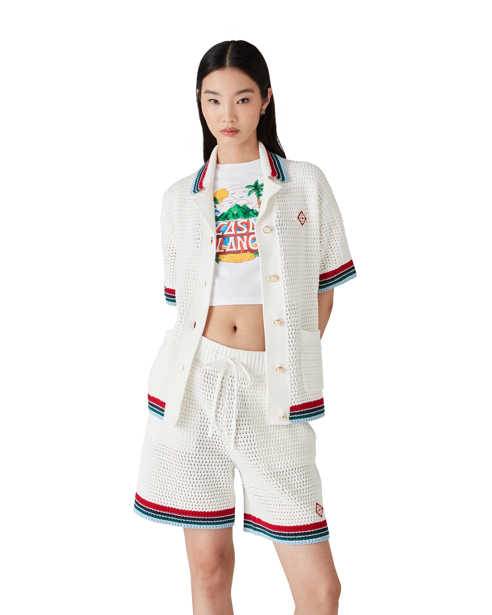 Gothic Crochet Short Sleeve Shirt - 图片 4