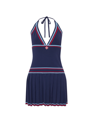 Pleated Halter Dress