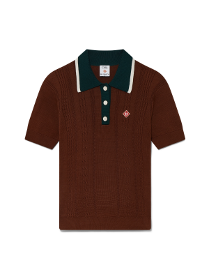 Cable Knit Polo Shirt