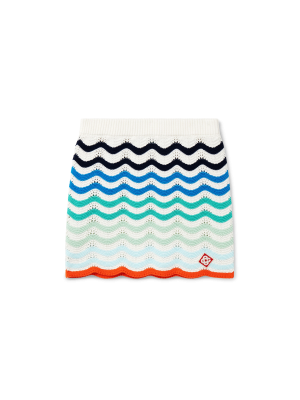 Gradient Wave Crochet Skirt