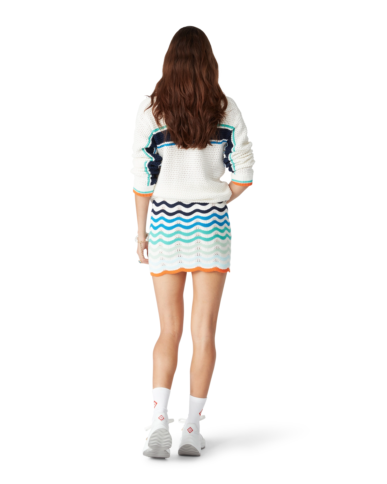 Gradient Wave Crochet Skirt - 图片 3