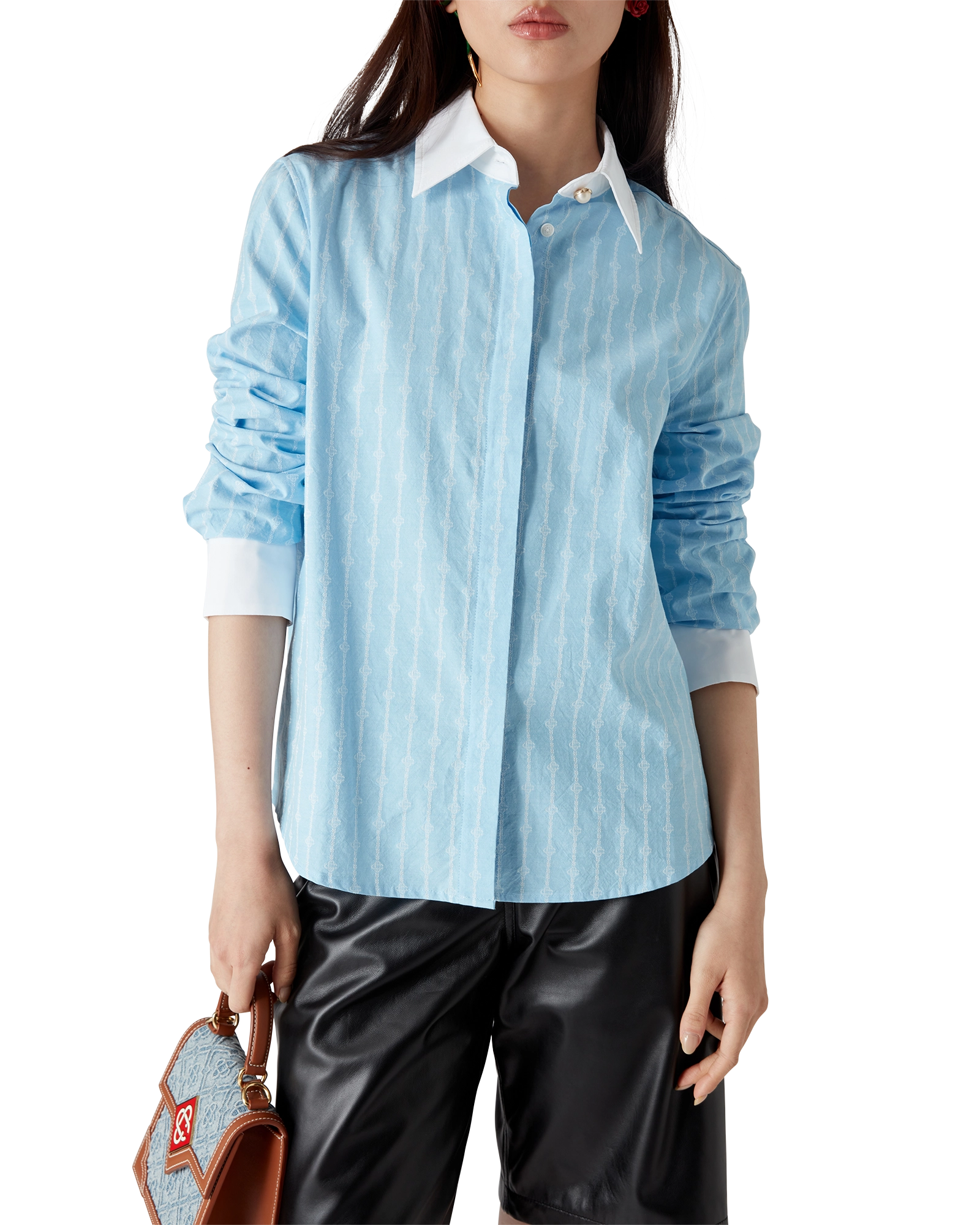 Pinstripe Laurel Long Sleeve Shirt - 图片 5