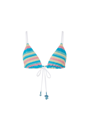 Stripe Towelling Bikini Top