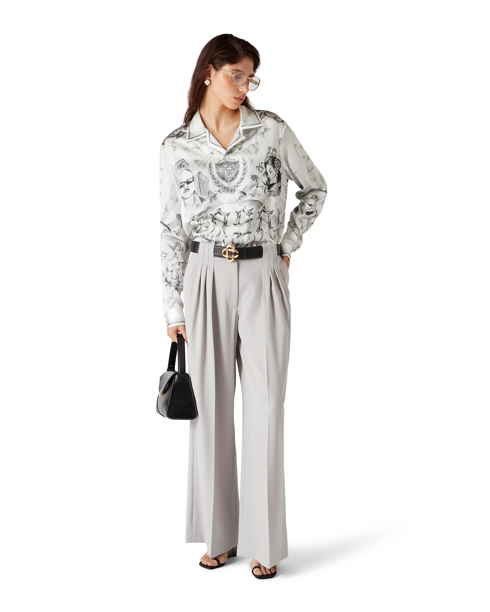 Wool Triple Pleat Tailored Trousers - 图片 2