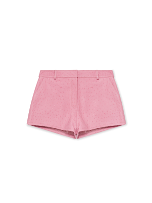 Embossed Leather Mini Shorts