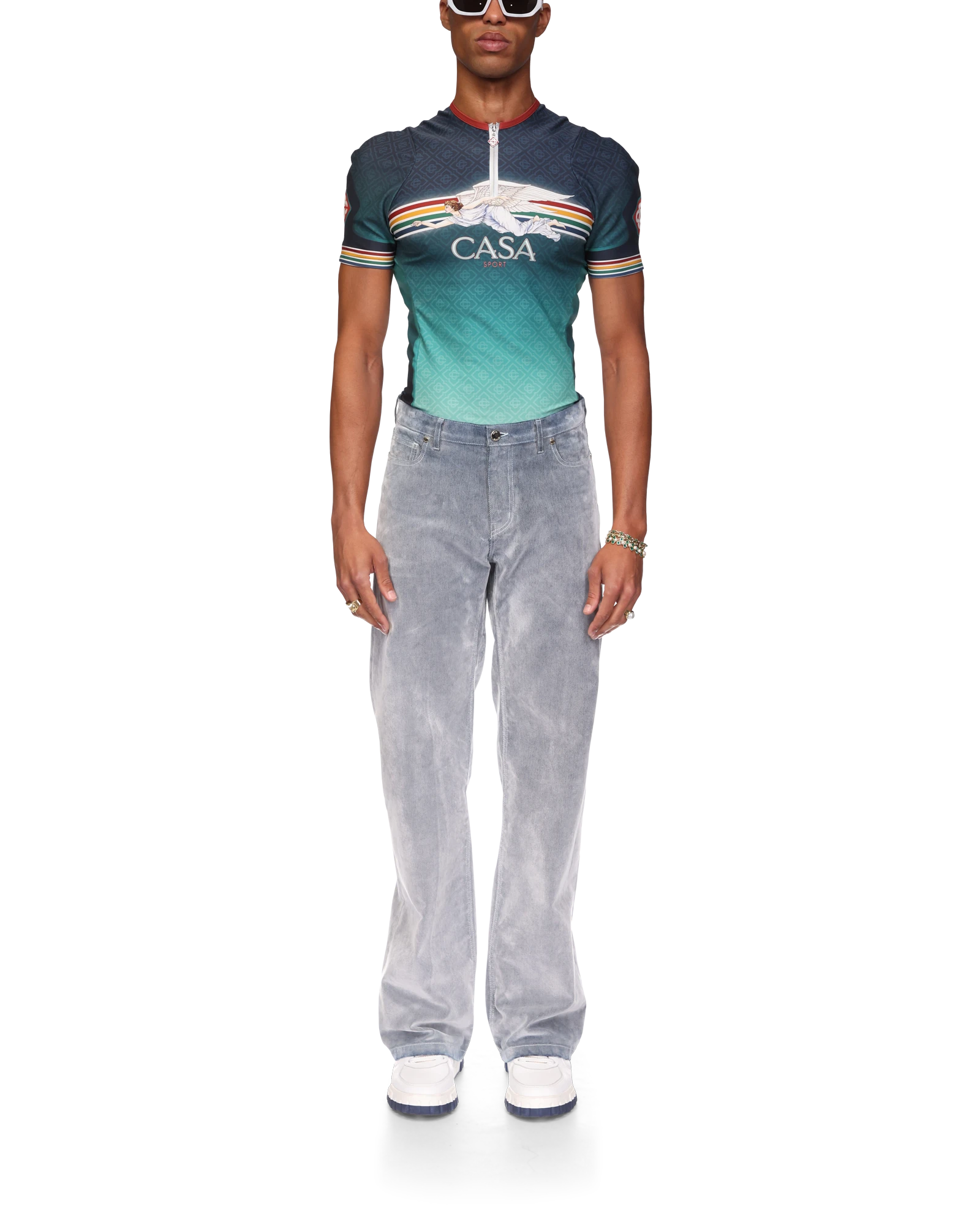 Peach Texture Jeans - 图片 2